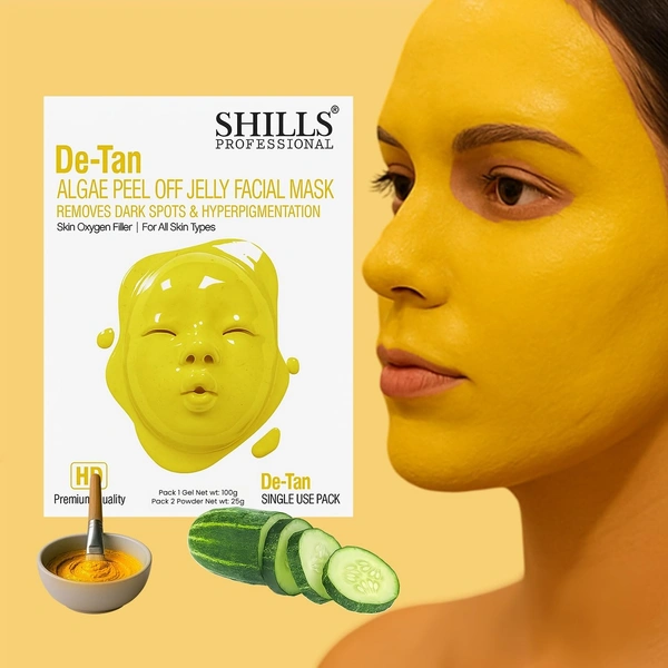 Shills Professional SHILLS Professional Algae Peel Off Jelly Facial Mask 100g 6 Variants De-Tan | Deep Cleansing, Hydration & Skin Brightening | Spa Treatment for All Skin Types