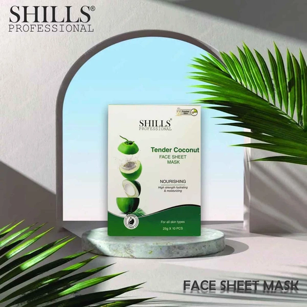 Shills Professional Face Sheet Mask Set with Tender Coconut | Deep Nourishment & Hydration | Restores Soft, Smooth & Healthy Skin | Suitable for All Skin Types