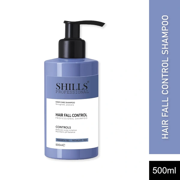 Shills Professional Hair Fall Control Shampoo 500ml | Keratin Enriched Anti Hair Fall Shampoo for Strong, Smooth, Healthy Hair | Reduces Breakage & Nourishes Scalp