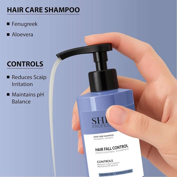 Shills Professional Hair Fall Control Shampoo 500ml | Keratin Enriched Anti Hair Fall Shampoo for Strong, Smooth, Healthy Hair | Reduces Breakage & Nourishes Scalp