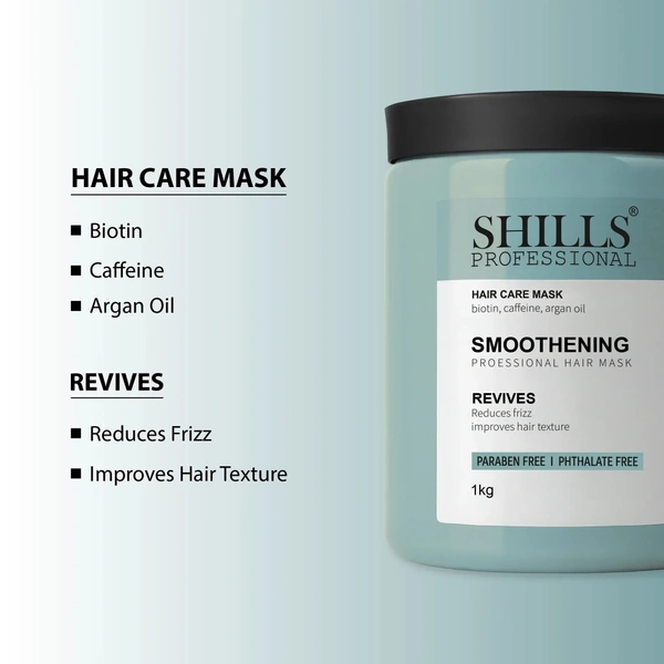 Shills Professional Smoothening Hair Mask 500gm | Deep Conditioning for Frizz Control, Smooth & Silky Hair | Keratin Infused Hair Spa Treatment for Dry & Damaged Hair