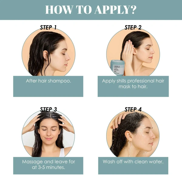 Shills Professional Smoothening Hair Mask 500gm | Deep Conditioning for Frizz Control, Smooth & Silky Hair | Keratin Infused Hair Spa Treatment for Dry & Damaged Hair