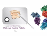 Shills Professional Stainless Steel Makeup Mixing & Blending Palette with Spatula | For Foundation, Lipstick, Concealer & Nail Art | Reusable, Easy to Clean