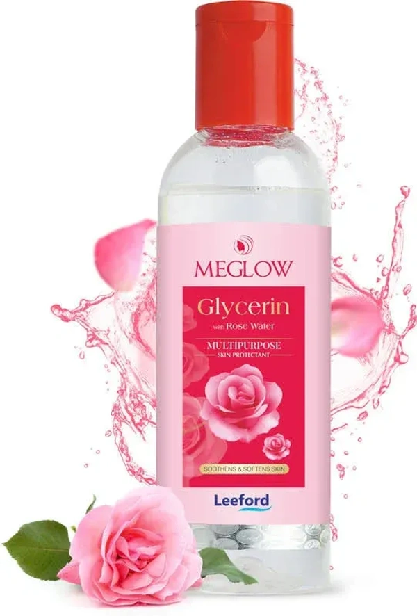 Meglow Glycerin with Rose Water 60 ml | Nourished, Soft & Smooth Skin | Deep Hydration, Natural Glow, Daily Face & Body Moisturizer