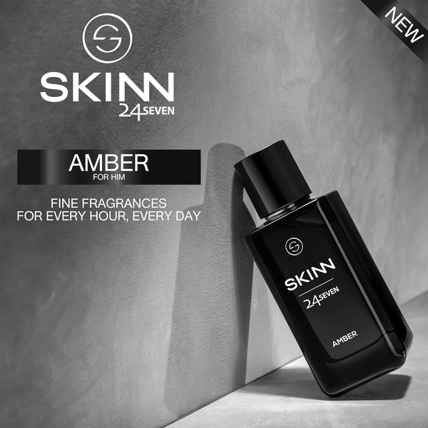 Skinn Titan Skinn 24Seven Amber Eau De Parfum for Men 100ml |  Long-Lasting | Warm & Woody Fragrance | Premium Perfume | Perfect for Everyday & Special Occasions