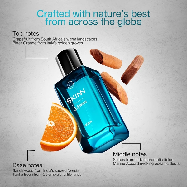 Skinn Titan Skinn 24Seven Aqua Eau De Parfum for Men 100ml |  Refreshing & Long-Lasting Scent | Aquatic & Citrus Notes | Perfect for Daily Wear | Premium Fragrance for Men