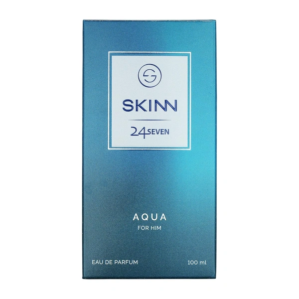 Skinn Titan Skinn 24Seven Aqua Eau De Parfum for Men 100ml |  Refreshing & Long-Lasting Scent | Aquatic & Citrus Notes | Perfect for Daily Wear | Premium Fragrance for Men