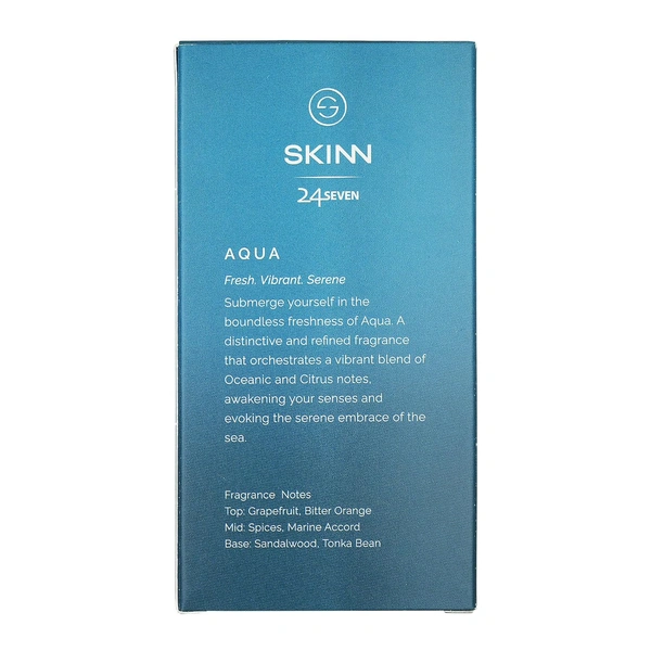 Skinn Titan Skinn 24Seven Aqua Eau De Parfum for Men 100ml |  Refreshing & Long-Lasting Scent | Aquatic & Citrus Notes | Perfect for Daily Wear | Premium Fragrance for Men
