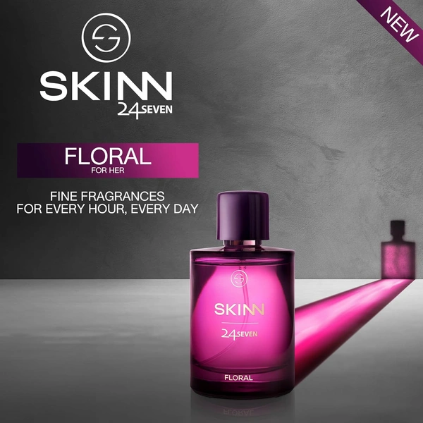 Skinn Titan Skinn 24Seven Floral  Eau De Parfum for Women 100ml | Elegant & Long-Lasting Fragrance | Rose, Peony & Tuberose Notes | Ideal for Daily Wear & Special Occasions