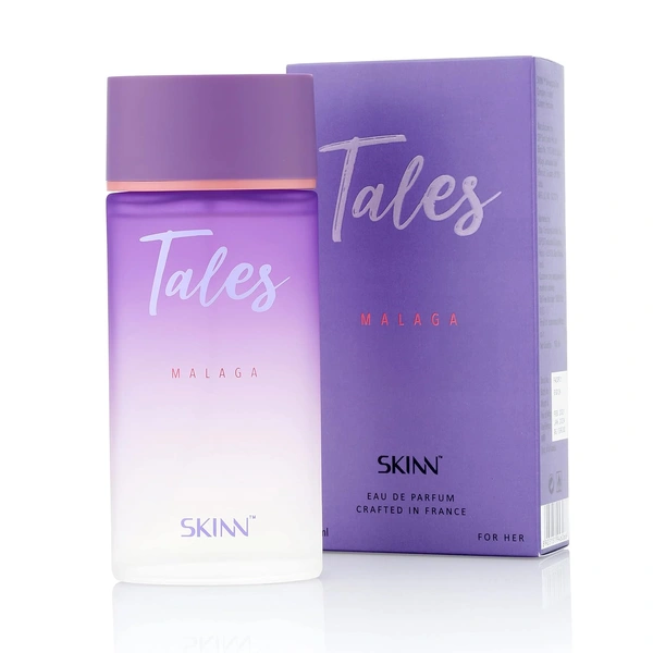 Skinn by Titan Skinn By Titan Tales Malaga Eau De Parfum for Women - 100ml | Sweet & Fruity Fragrance with Orange | Raspberry | Caramel | Patchouli | White Floral | Musk & Vanilla Notes| Long-lasting