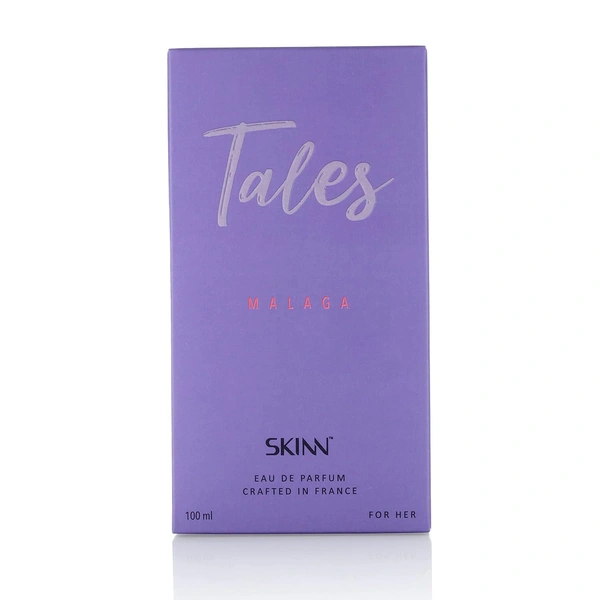 Skinn by Titan Skinn By Titan Tales Malaga Eau De Parfum for Women - 100ml | Sweet & Fruity Fragrance with Orange | Raspberry | Caramel | Patchouli | White Floral | Musk & Vanilla Notes| Long-lasting
