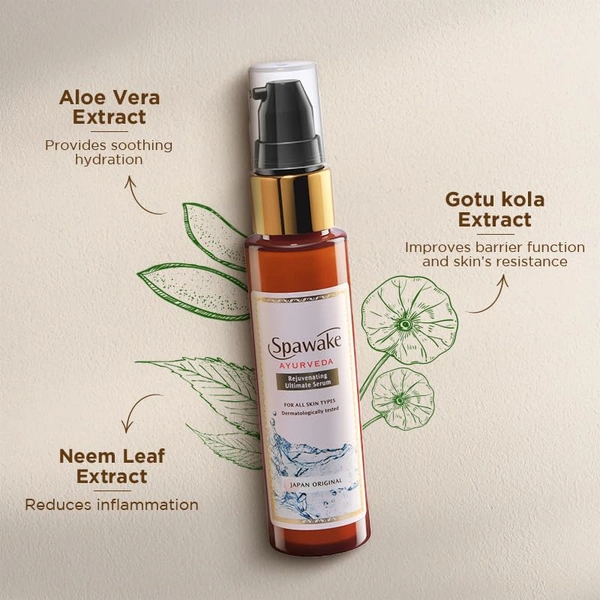 Spawake Ayurveda Rejuvenating Ultimate Serum - 35ml | Reduce Inflammation | Provide Hydrates | Radiance-Enhancing | Elasticity-Boosting | Lightweight & Non-Greasy | Lightweight Formula | For All Skin Types