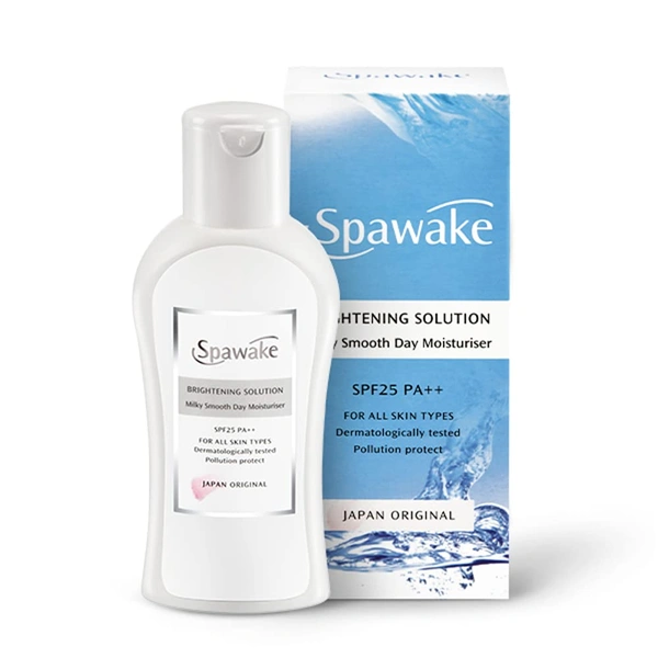 Spawake Brightening Solution Milky Smooth Day Moisturiser 40ml | with SPF 25/Pa++ | Smooth & Hydrating Skin | Prevent Dullness & Dark Spots | Pollution Protection | For All Skin Types