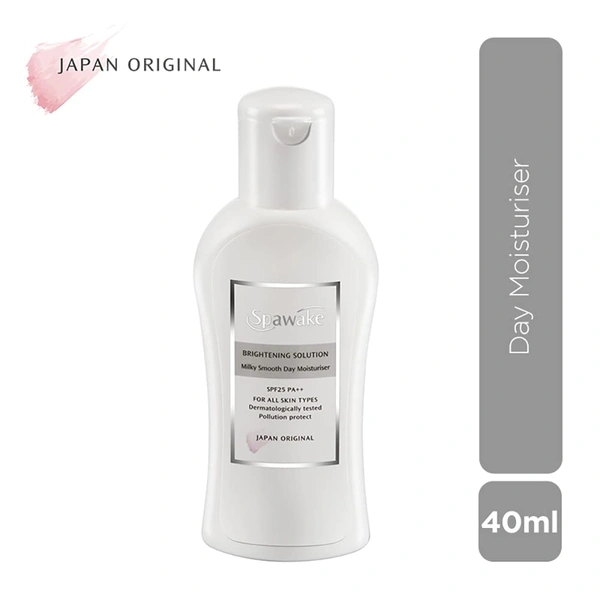 Spawake Brightening Solution Milky Smooth Day Moisturiser 40ml | with SPF 25/Pa++ | Smooth & Hydrating Skin | Prevent Dullness & Dark Spots | Pollution Protection | For All Skin Types