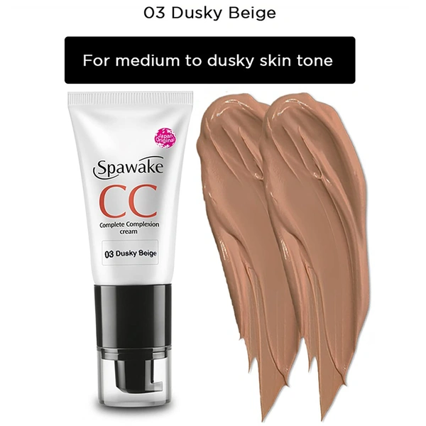 Spawake CC Cream 30g | With SPF 32Pa++ | Anti Pollution Protection | Natural Finish | Suitable For Medium to Dark Skin Tone | Lightweight coverage | for All Skin Types | 03 Dusky Beige