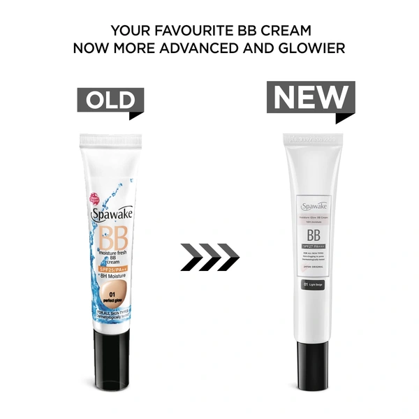 Spawake Moisture Glow BB Cream 15g 01 Light Beige| SPF27/Pa+++ | Non Clogging to Pores | Dermatologist Tested | Radiant Finish | Sun Protection | For All Skin Types