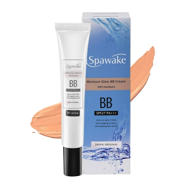 Spawake Moisture Glow BB Cream 15g 01 Light Beige| SPF27/Pa+++ | Non Clogging to Pores | Dermatologist Tested | Radiant Finish | Sun Protection | For All Skin Types