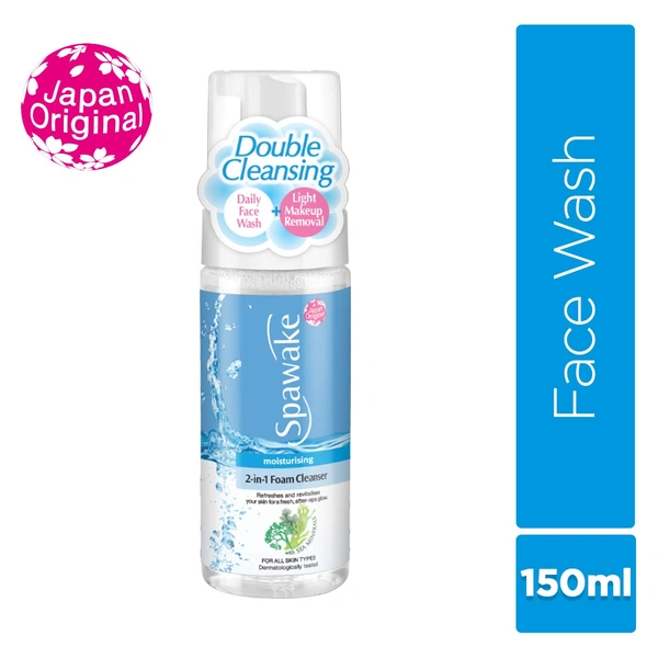 Spawake Moisturising 2-in-1 Foam Cleanser 150ml | Enriched with Sea Mineral | cleanser for Soft Skin | Sulphate & Silicon Free | Hydrating wash for all skin types