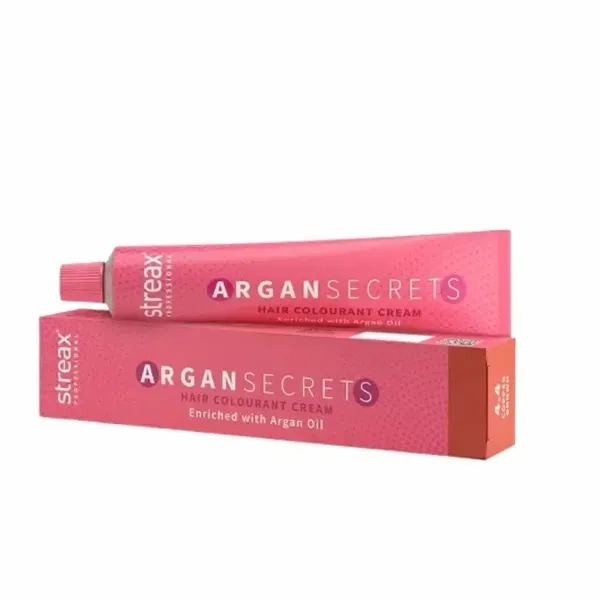 Streax Color Tube Argan Secrates   6.4 Dark Copper Blonde, 60g | Ammonia-Free & Long-Lasting | Enriched with Argan & Walnut Oil for Vibrant Hair Color |  Soft & Smooth Hair | Full Grey Coverage.