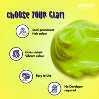 Streax Hold & Play Funky Colours - Perky Green | Vibrant Semi-Permanent Hair Color for Women