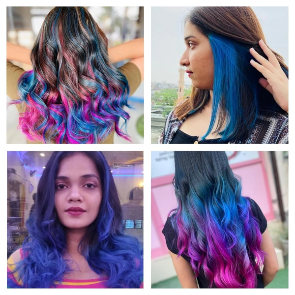 Streax Hold & Play Funky Colours - Wonder Blue | Vibrant Semi-Permanent Hair Color for Women 100gm