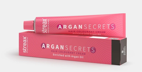 Streax Color Tube Argan Secrates   5 Light Brown, 60g | Ammonia-Free & Long-Lasting | Enriched with Argan & Walnut Oil for Vibrant Hair Color |  Soft & Smooth Hair | Full Grey Coverage.