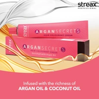 Streax Color Tube Argan Secrates 5.35 Light Golden Mahogany Brown 60g | Ammonia-Free & Long-Lasting | Enriched with Argan & Walnut Oil for Vibrant Hair Color |  Soft & Smooth Hair | Full Grey Coverage
