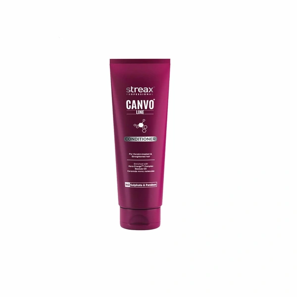 Streax Professional Canvoline Post Care Conditioner | Nourishing Conditioner for Chemically Treated Hair | Anti Frizzy & Hair Breakage | Sulphate & Paraben free | Smooth & Straight | 240g