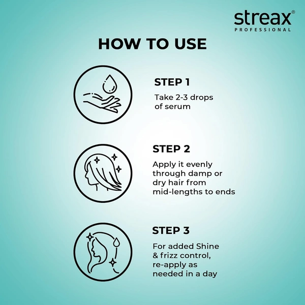 Streax Professional Vitariche Gloss Hair Serum, 200 ml
