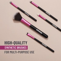 Swiss Beauty 5 Pcs Makeup Brush Set | Pink 03 | High Quality Synthetic Fibre