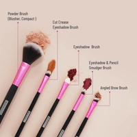 Swiss Beauty 5 Pcs Makeup Brush Set | Pink 03 | High Quality Synthetic Fibre