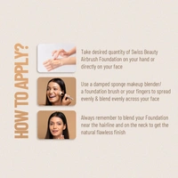 Swiss Beauty Airbrush Finish Full Coverage Foundation  Shell White, 30ml | Lightweight & Hydrating, Water-Resistant Formula | Hyaluronic Acid for a Flawless Matte Look
