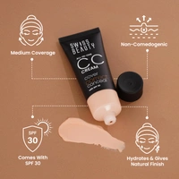 Swiss Beauty All-In-One Lightweight Soft Ivory CC Cream 25g with SPF 30 | Covers, Corrects & Conceals | Hydrating, Long-Lasting & Perfect for Daily Use