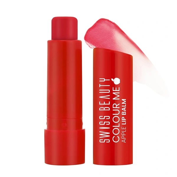 Swiss Beauty Apple Burst Colour Me Lip Balm with  12-hour hydration & SPF 15 | Long-Lasting & Glossy Finish | Heals dry & Chapped lips | Shea Butter & Vitamin E |