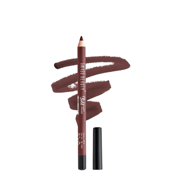 Swiss Beauty Baby Brown Shade Bold Matt Lip Liner | Fuller lip effect | Long-lasting & Creamy Formula | Lightweight |  Easy to blend & Matte Finish