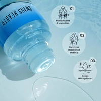 Swiss Beauty Bi-Phased Micellar Face Cleansing Water 100 ml | Refreshing & Nourishing Makeup Remover | Removes dirt, impurities | Gentle & Effective Cleansing | With Aloe vera and Witch Hazel Extract |