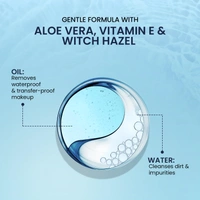 Swiss Beauty Bi-Phased Micellar Face Cleansing Water 100 ml | Refreshing & Nourishing Makeup Remover | Removes dirt, impurities | Gentle & Effective Cleansing | With Aloe vera and Witch Hazel Extract |