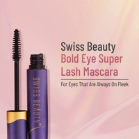 Swiss Beauty Bold Eye Super Lash Mascara | Waterproof | Smudge Proof Mascara | Long-Lasting | Intense Volume & Length for Bold Lashes | Clump-Free | 7.5ml