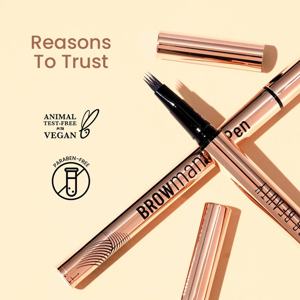 Swiss Beauty BROWmance Pen Light Brown 1ml | 4D Microblading Effect | Fills Sparse Brows | Waterproof & Smudge-Proof | 8-Hour Stay | Natural Hair-Like Strokes | Brow Definer Pen