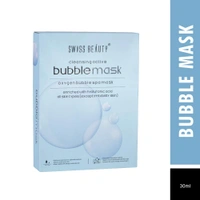 Swiss Beauty Bubble Sheet Mask  30g | Enriched with Hyaluronic Acid | Gentle Exfoliating Face Mask | Oxygen-Infused | Pore-Cleansing Bubble Mask | Suitable for All Skin Types | 30g