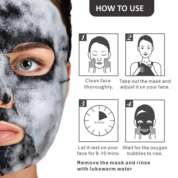Swiss Beauty Bubble Sheet Mask  30g | Enriched with Hyaluronic Acid | Gentle Exfoliating Face Mask | Oxygen-Infused | Pore-Cleansing Bubble Mask | Suitable for All Skin Types | 30g