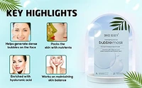 Swiss Beauty Bubble Sheet Mask  30g | Enriched with Hyaluronic Acid | Gentle Exfoliating Face Mask | Oxygen-Infused | Pore-Cleansing Bubble Mask | Suitable for All Skin Types | 30g
