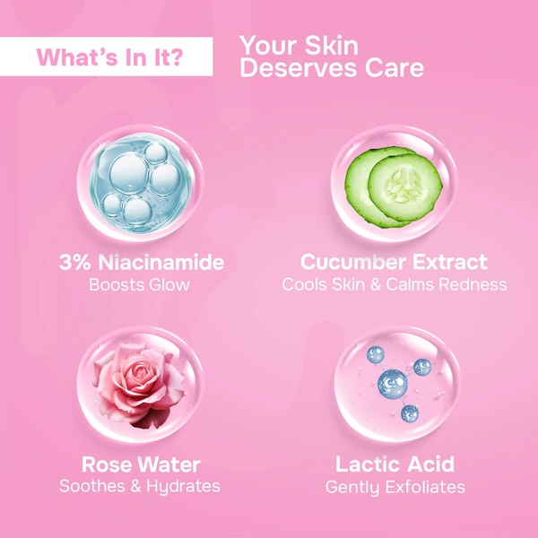 Swiss Beauty Care Glow Fusion Face Toner 100ml | Hydrating & Soothing Toner with 3% Niacinamide & Cucumber Extract | Tightens Pores, Refreshes Skin & Boosts Radiance | Alcohol-Free