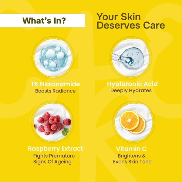 Swiss Beauty Care Glow Fusion Sunscreen 50gm with SPF50 PA++++ | 1% Niacinamide & Raspberry Extract | Boosts Radiance | Protects from UV Damage | Fights Premature Aging