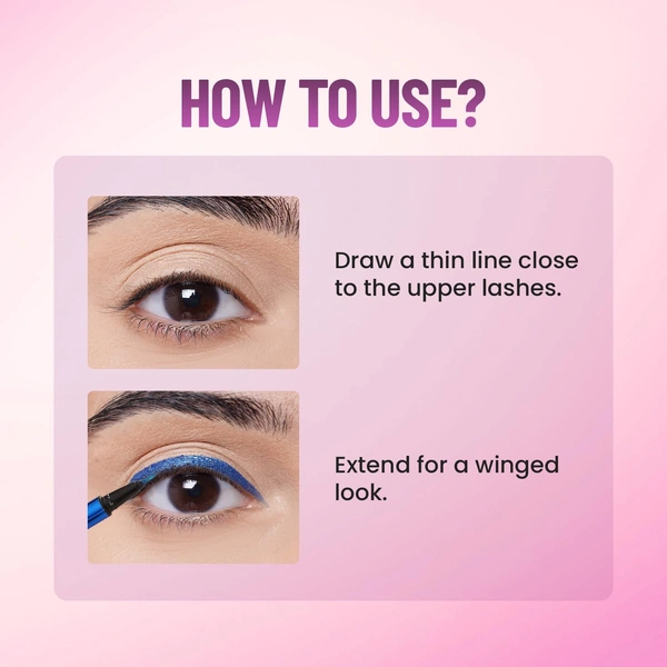 Swiss Beauty Magic Blue Pencil Eye Sparkle Sketch Eyeliner | Quick-Drying & Waterproof | Long-Lasting & Smudge-Proof | Intense Color & Precise Application