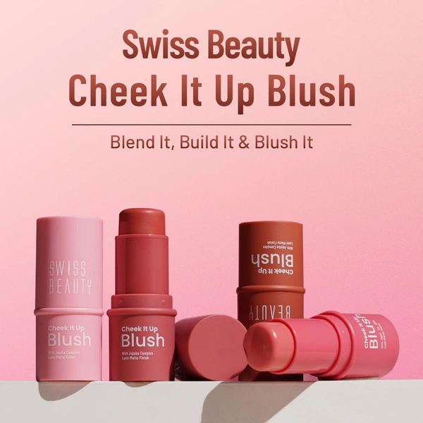 Swiss Beauty Cheek It Up Blush for Cheeks | With Jojoba Complex Lumi-Matte Finish | Natural Radiant Flush | Long-Lasting Color | Lightweight | Easily Blendable | Shade- Chic Me Up, 8g