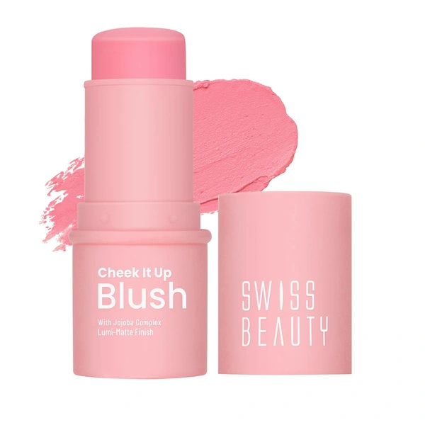 Swiss Beauty Cheek It Up Blush for Cheeks | With Jojoba Complex Lumi-Matte Finish | Natural Radiant Flush | Long-Lasting Color | Lightweight | Easily Blendable | Shade- High on Pink, 8g
