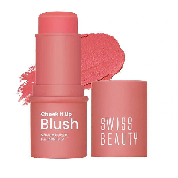 Swiss Beauty Cheek It Up Blush for Cheeks | With Jojoba Complex Lumi-Matte Finish | Natural Radiant Flush | Long-Lasting Color | Lightweight | Easily Blendable | Shade- Chic Me Up, 8g