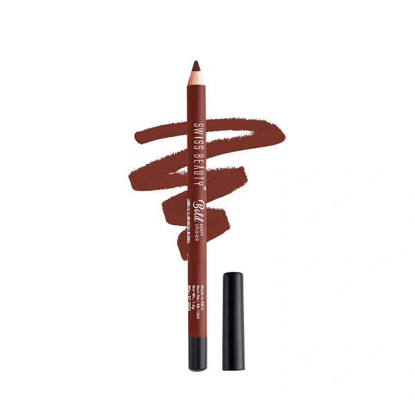 Swiss Beauty Cherry Brown Shade Bold Matt Lip Liner | Fuller lip effect | Long-lasting & Creamy Formula | Lightweight | Easy to blend & Matte Finish