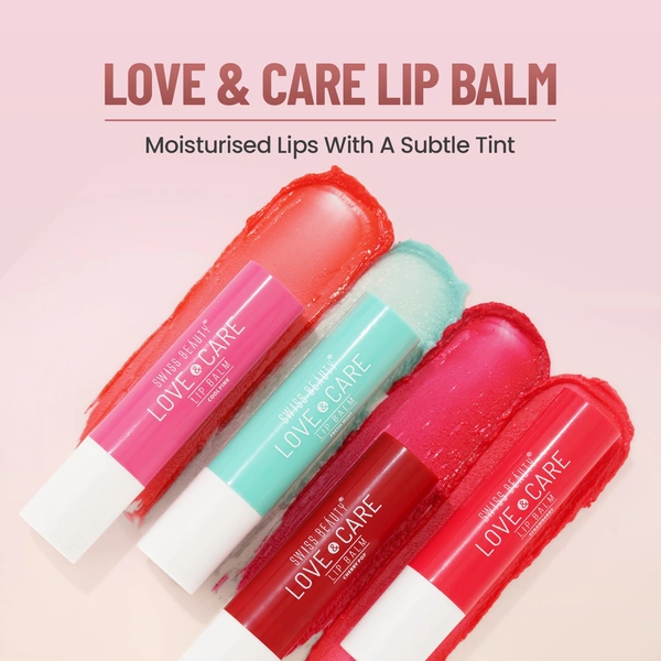 Swiss Beauty Cherry-Pop Love & Care Lip Balm SPF 15 | Hydrating & Nourishing | Protects, Softens & Adds a Natural Tint | Enriched with Shea Butter & Vitamin E